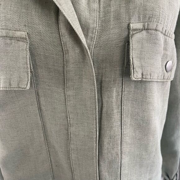 Nicole Miller Crop Utility Jacket Size: Medium Color: Sage - Picture 6 of 11